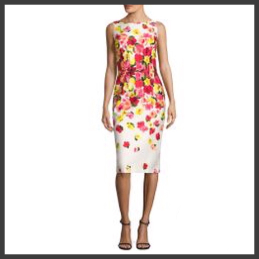 NWOT David Meister Printed Floral Sheath Dress